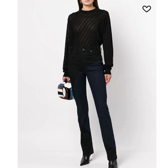 NWT RTA Avalon Open Argyle Sweater Black XS - Picture 14 of 14